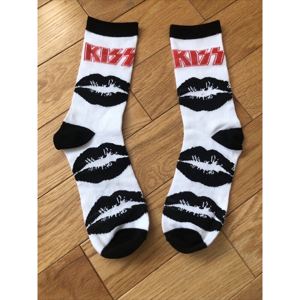 KISS Crew Socks One Size w/case - Valentines Day Simmons Stanley Frehley Criss